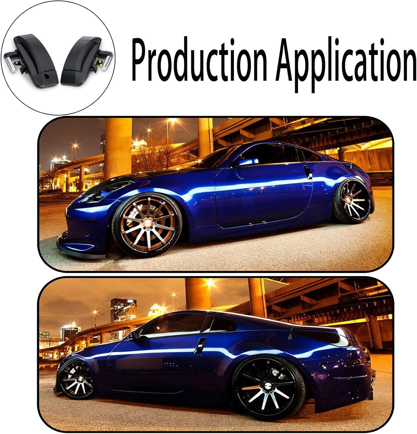 WEILEITE Car Black Exterior Door Handle Compatible With Nissan 350Z 2003-2009 Replaces 80606-CD01E 80606-CD00E 80607-CD40E 80607-CD41D (Pair)