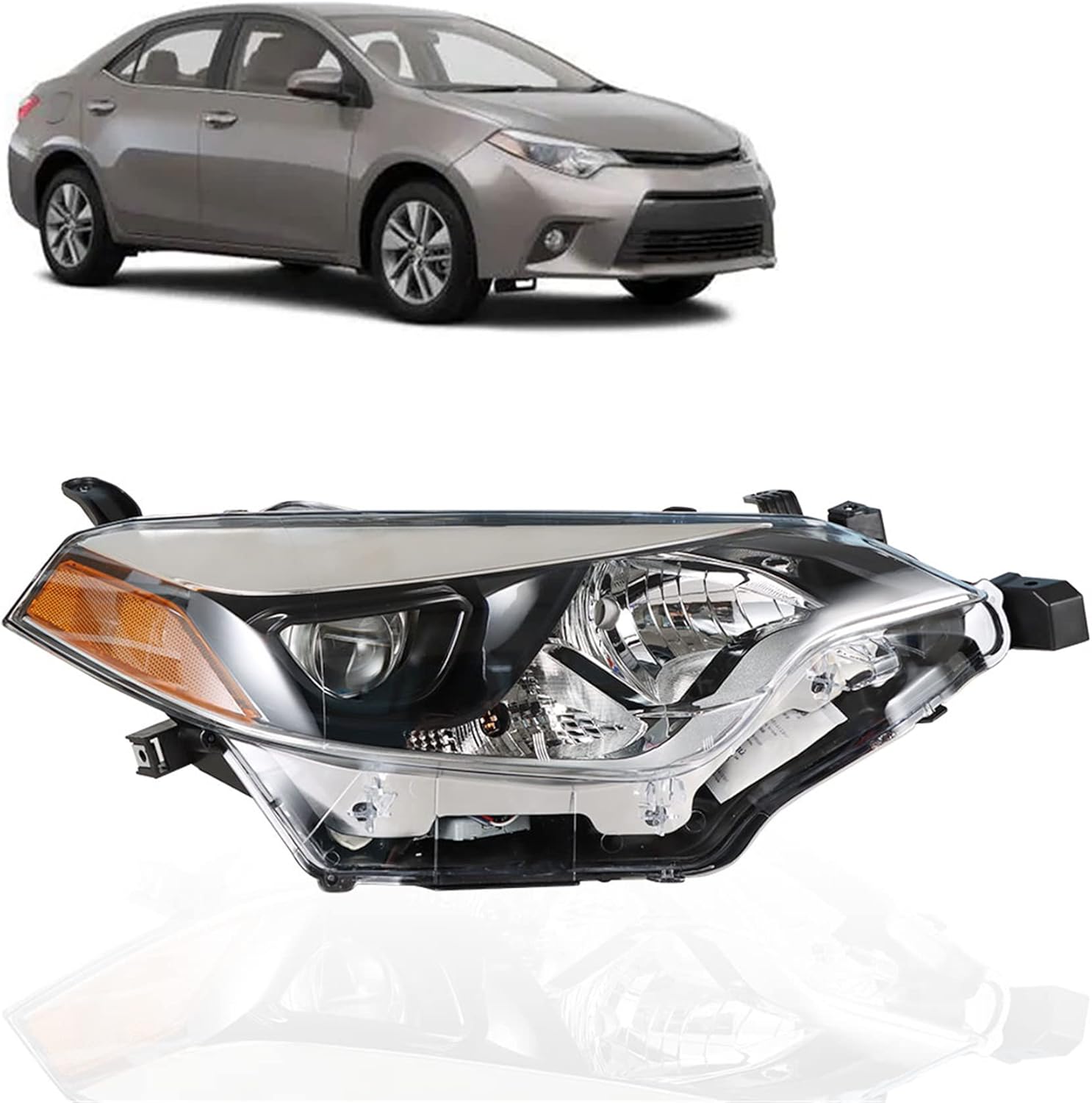 labwork Replacement for 2014 2015 2016 Toyota Corolla Built in LED Projector Headlight Assembly Right Side (Passenger Side)