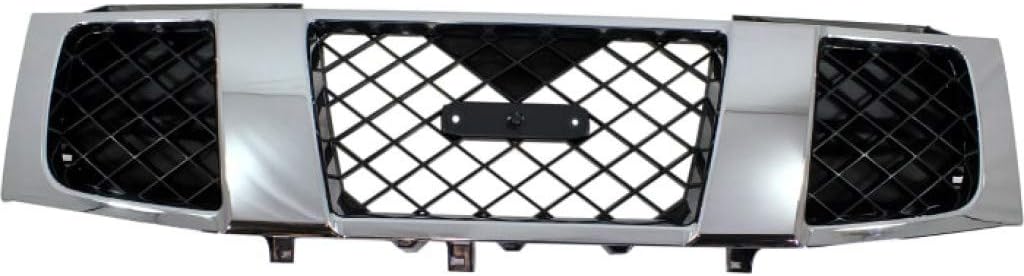 For Nissan Titan Grille Assembly 2004 05 06 2007 | Chrome Shell w/Painted Black Insert | Plastic | NI1200210 | 623107S200
