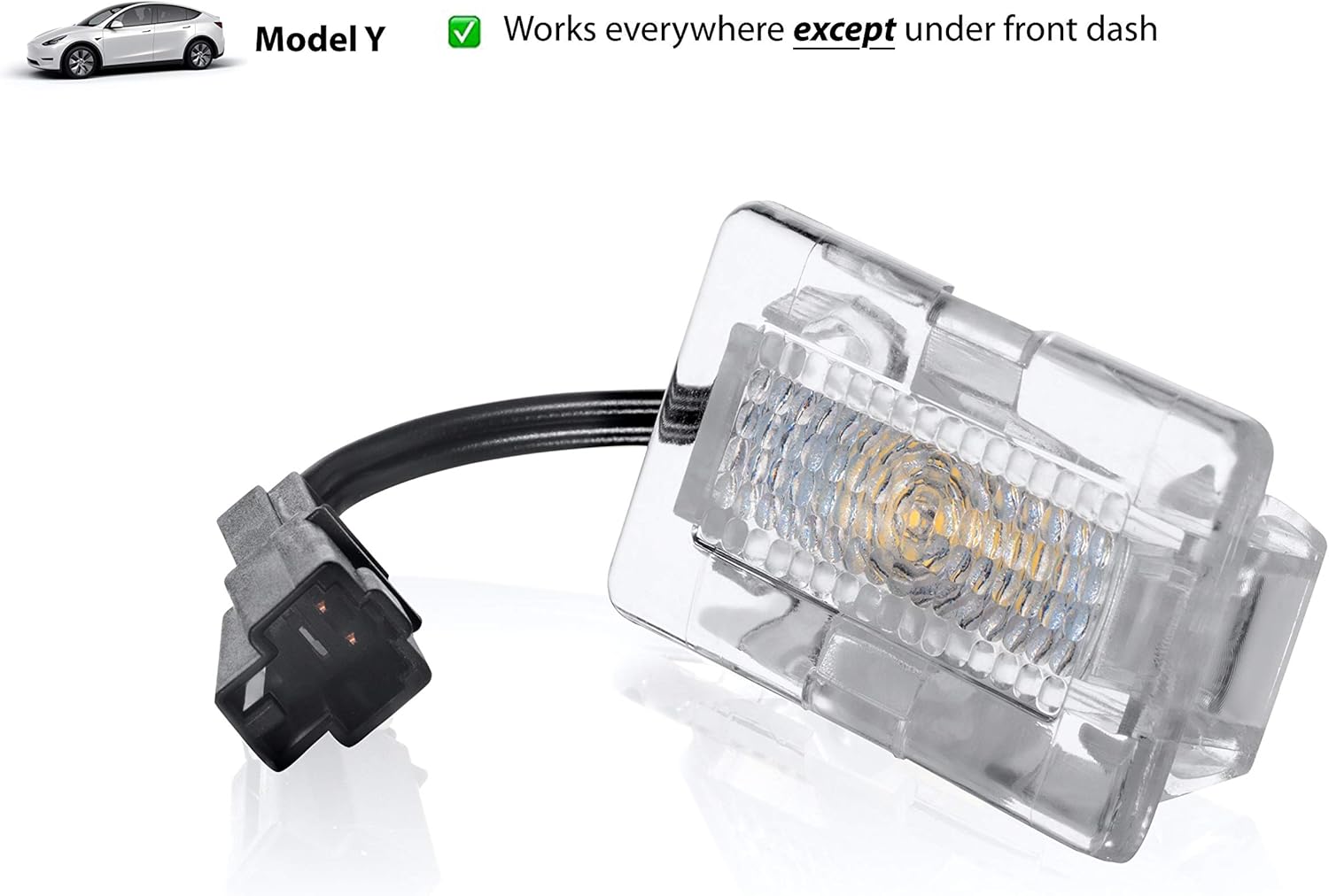 Oznium Full 7 Pieces Upgrade LED Kit for Tesla Model Y with Ultra-Bright Replacement Light Bulbs - LEDs fit Trunk, Frunk, Door Puddle, Foot-Well, etc Pack of 2