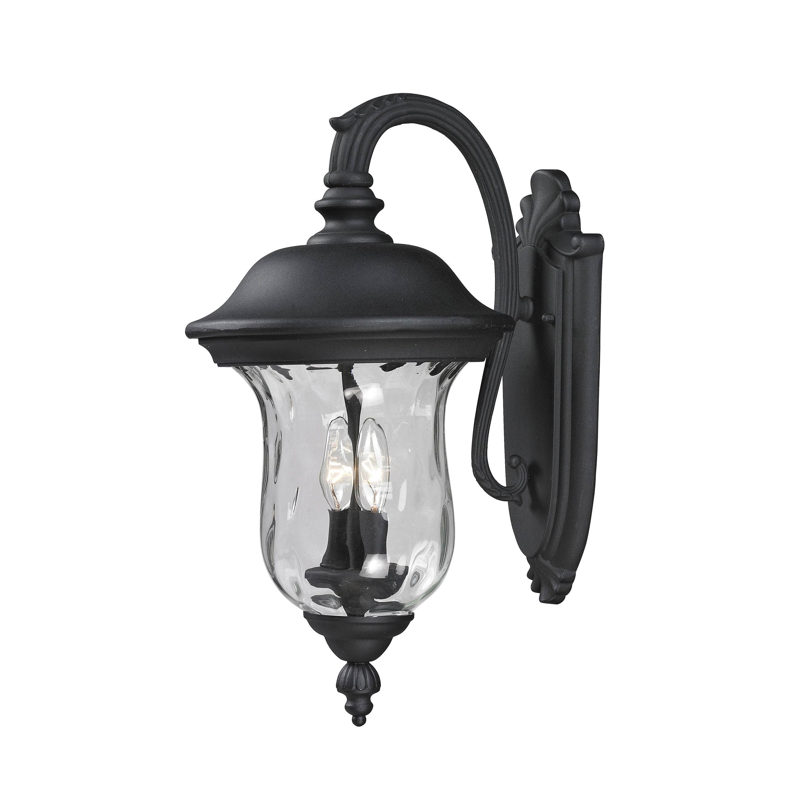 Avery Home Lighting Armstrong 2-Light Black Outdoor Wall Light Armstrong Black Outdoor Wall Light