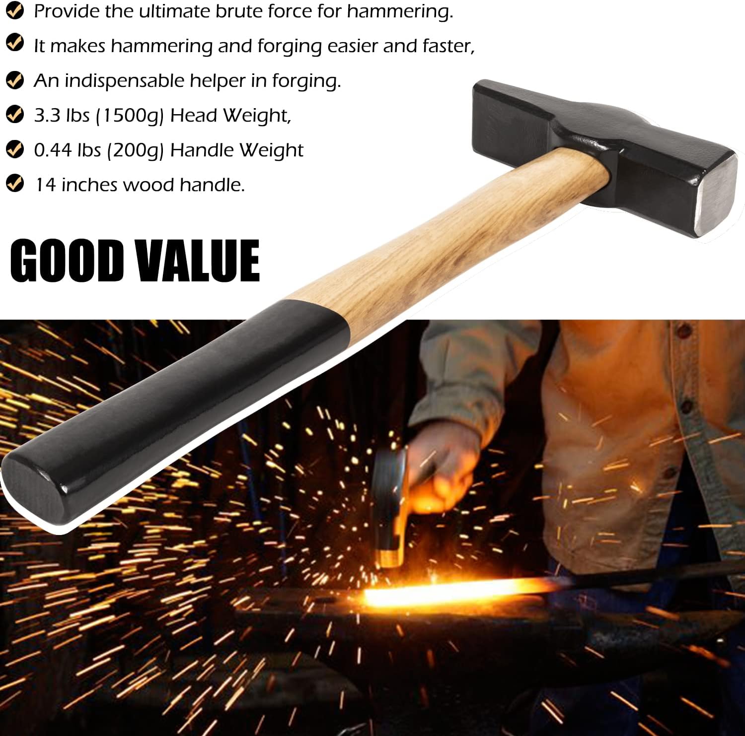 Blacksmiths' Hammer (0000811-1500) & 16