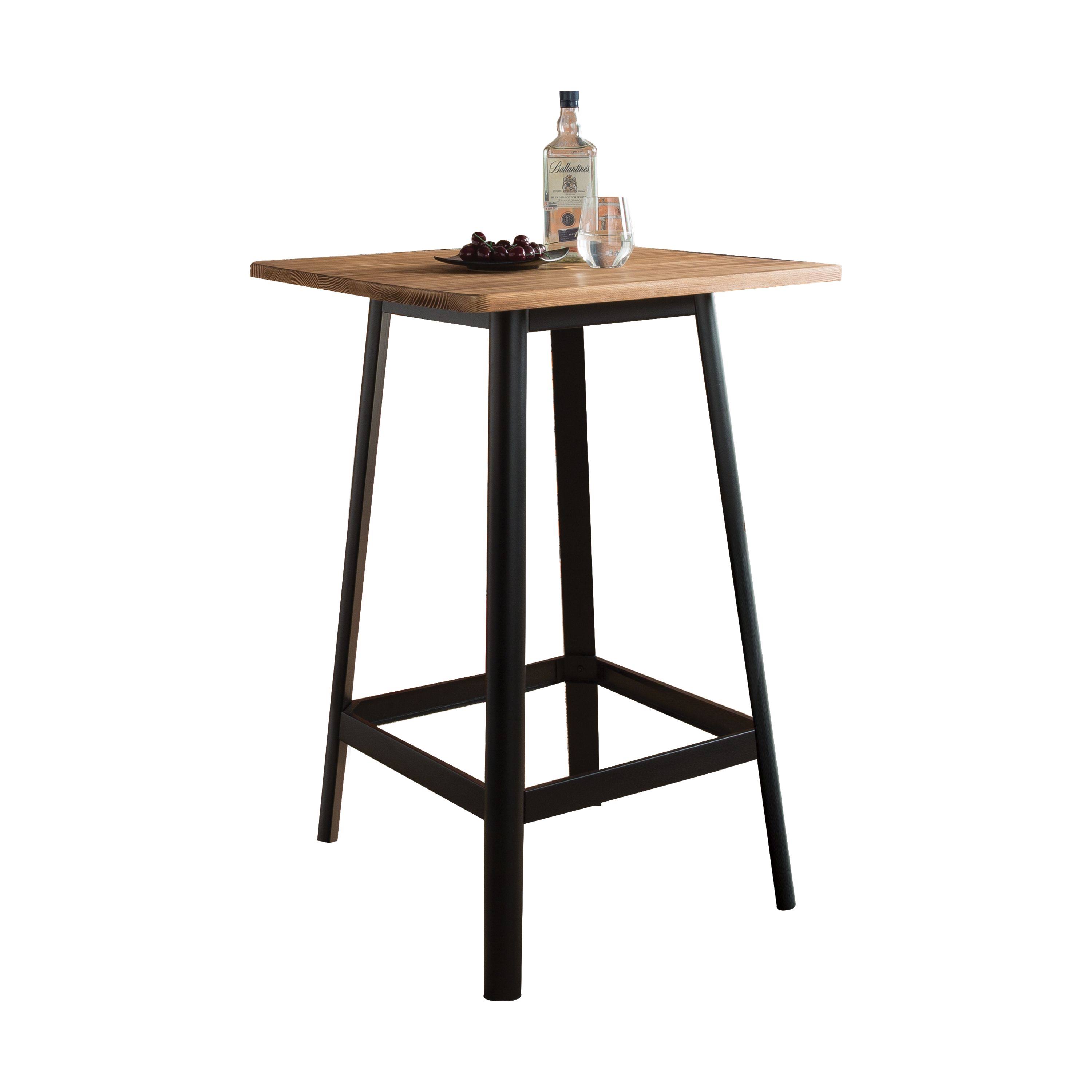 28x22 x 28x22 x 41x22 Natural u0026 Black Wood Bar Table