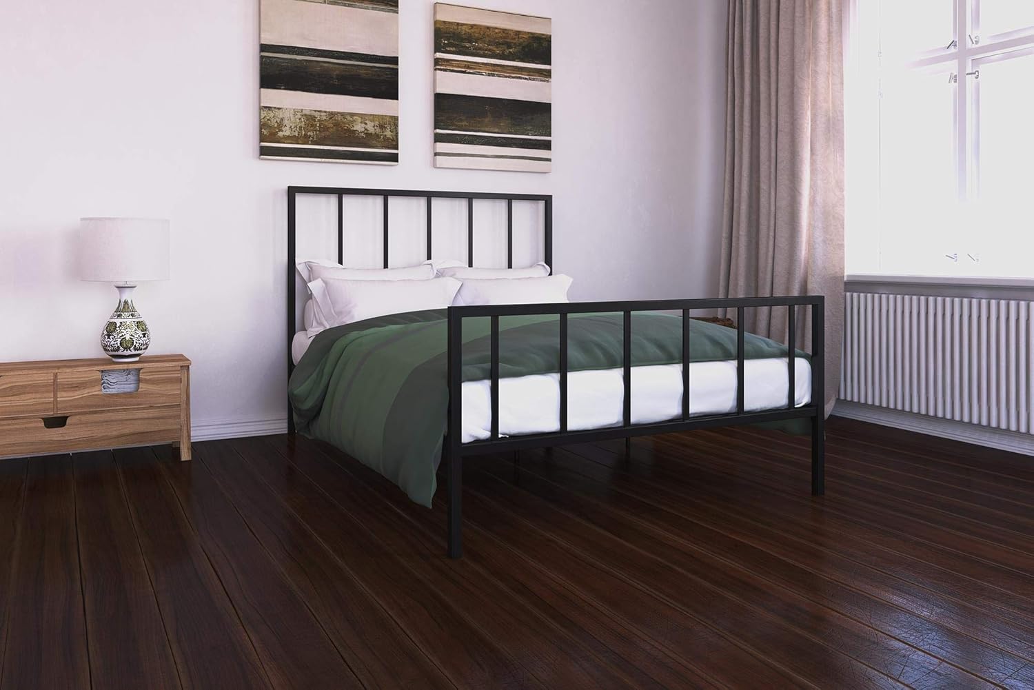 DHP Stella Metal Bed, King, Black