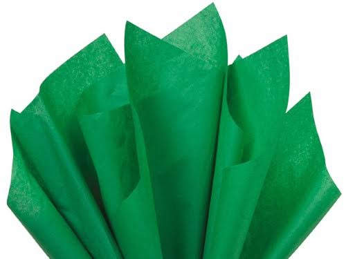 Pack of 240, Solid Festive Green Tissue Paper 20 x 26 Sheet Half Ream Made from Post Industrial Recycled fibers Made in USA