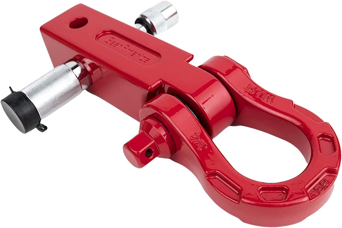 GearAmerica Ultra Shackle Aluminum Hitch Receiver Bundle – 30,000 lbs (15T) MBS, 10,000 lbs (5T) WLL – Rust-Free Anchor Point for Your Tow Strap or Recovery Rope – Includes ⅝” Hitch Lock – Black