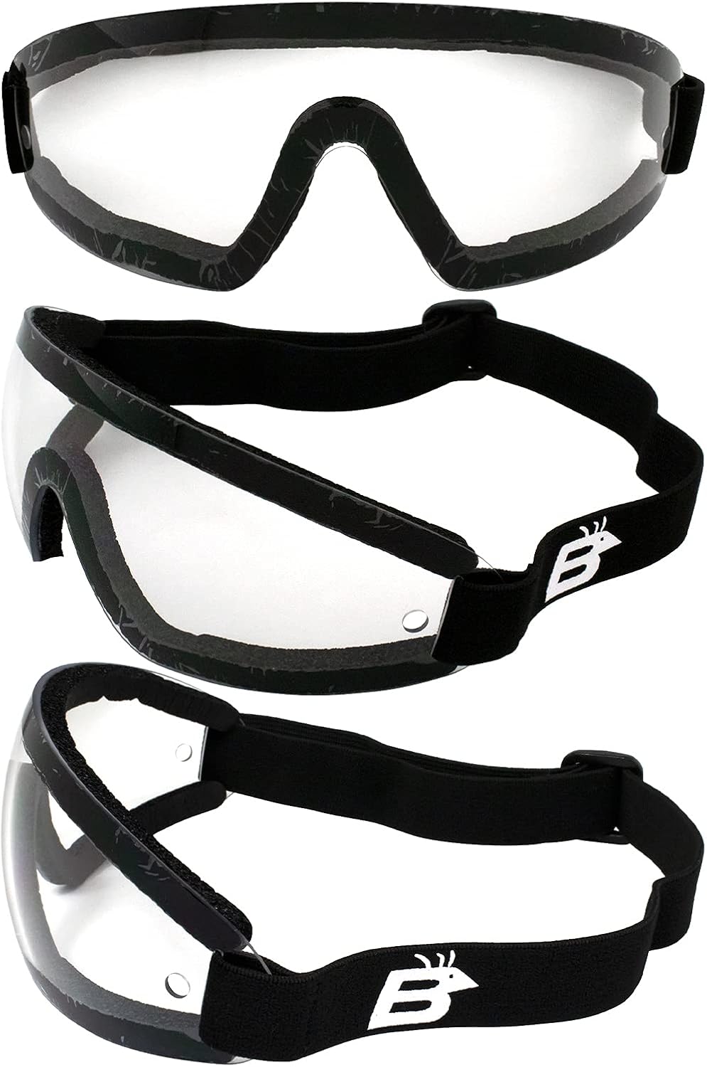 Birdz Eyewear 4-Pack Wing Skydive Sky Diving Goggles Clear Smoked Blue and Yellow