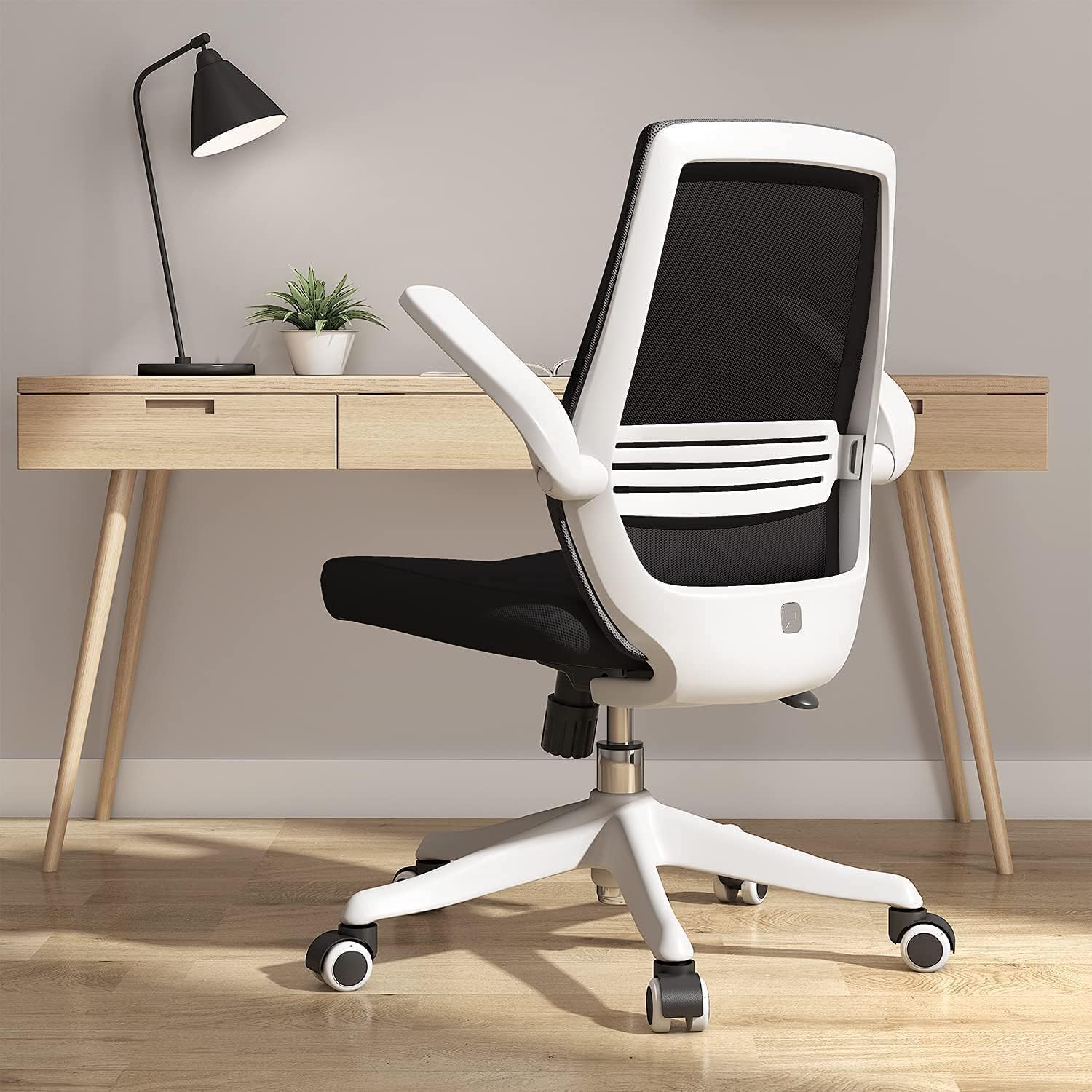 SIHOO Ergonomic Office Chair, Swivel Desk Chair Height Adjustable Mesh Back Computer Chair with Lumbar Support, 90&deg; Flip-up Armrest (Black)