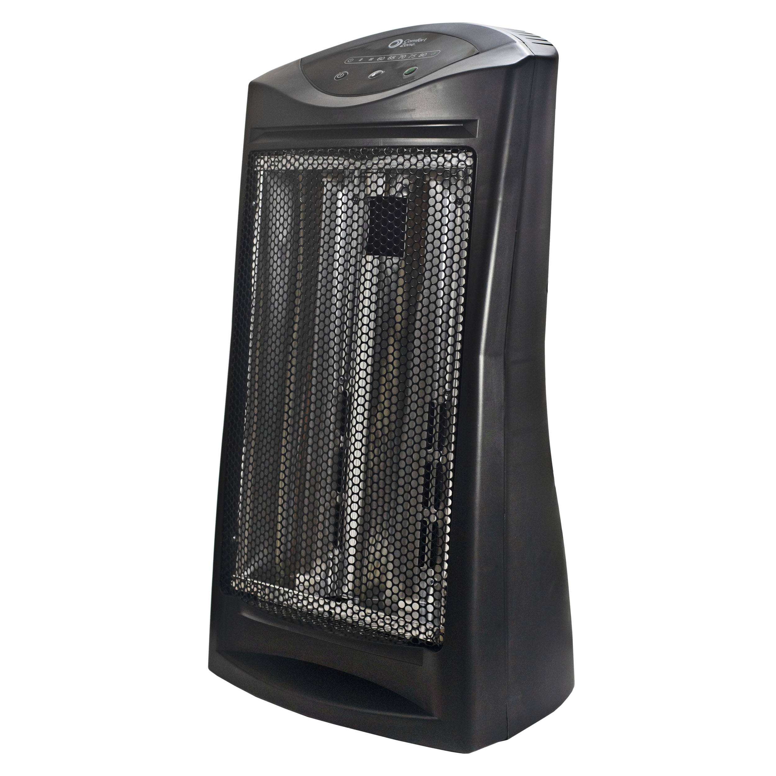 Comfort Zone CZQTV007EBK Energy Save Radiant Quartz Heater - Black