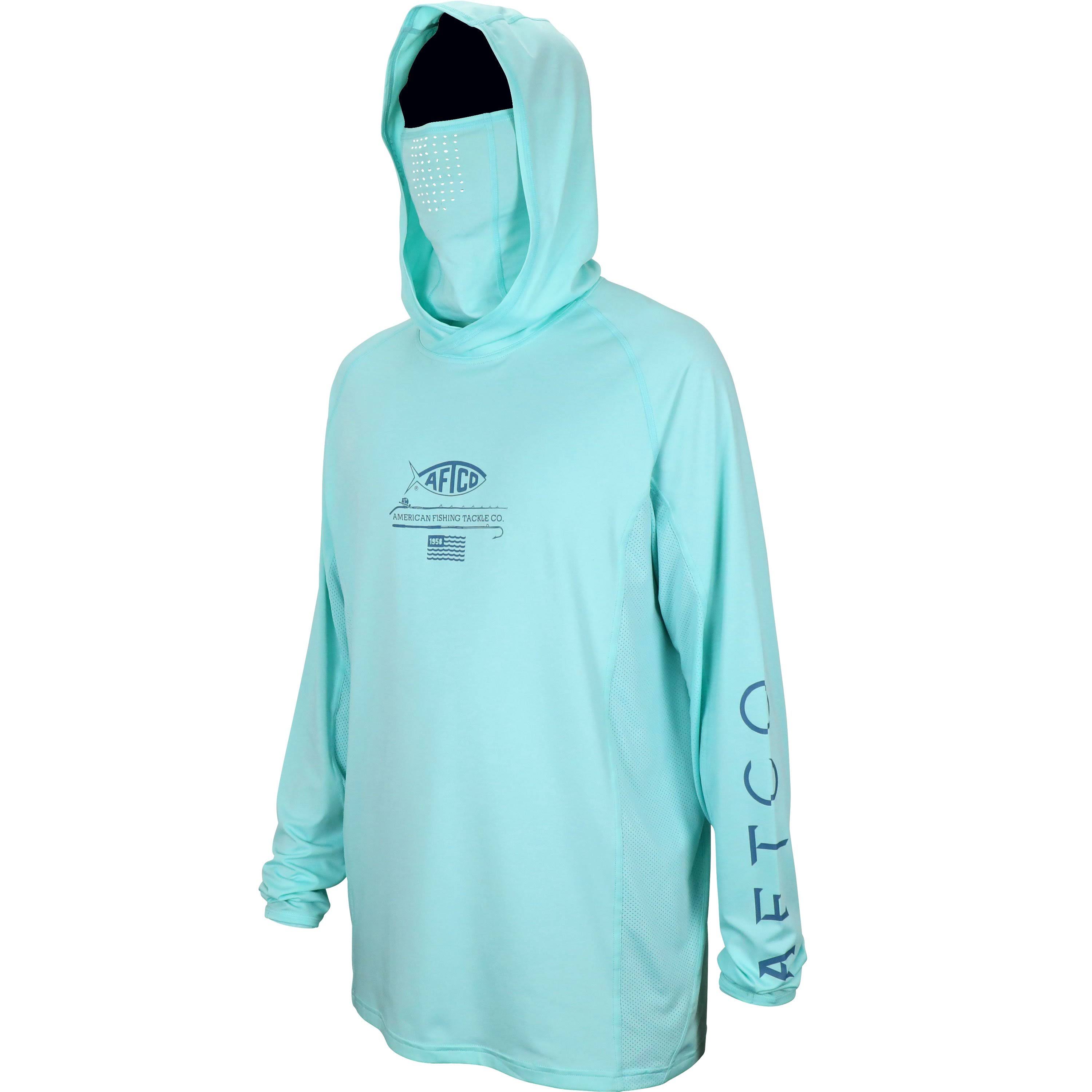 AFTCO Barracuda Geo Cool Fishing Hood u0026 Mask - Bahama Heather - S