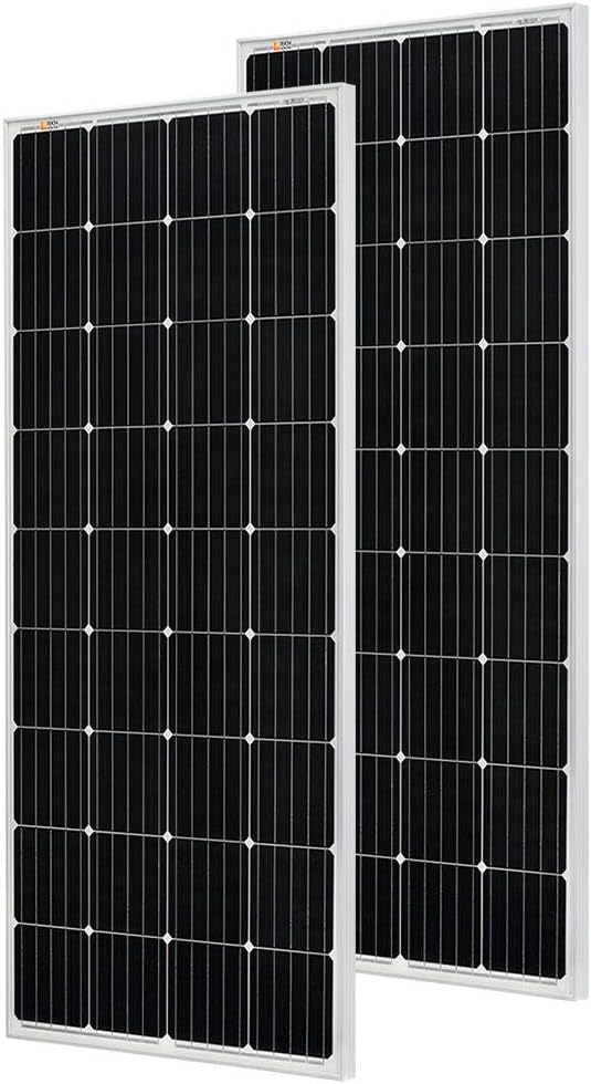RICH SOLAR 400 Watt 12 Volt 2 Pcs 200W Panel+40A MPPT Charge Controller+ Bluetooth Module Fuse+ Mounting Z Brackets+Adaptor Kit +Tray Cables Set,Grid 12V Solar Power System