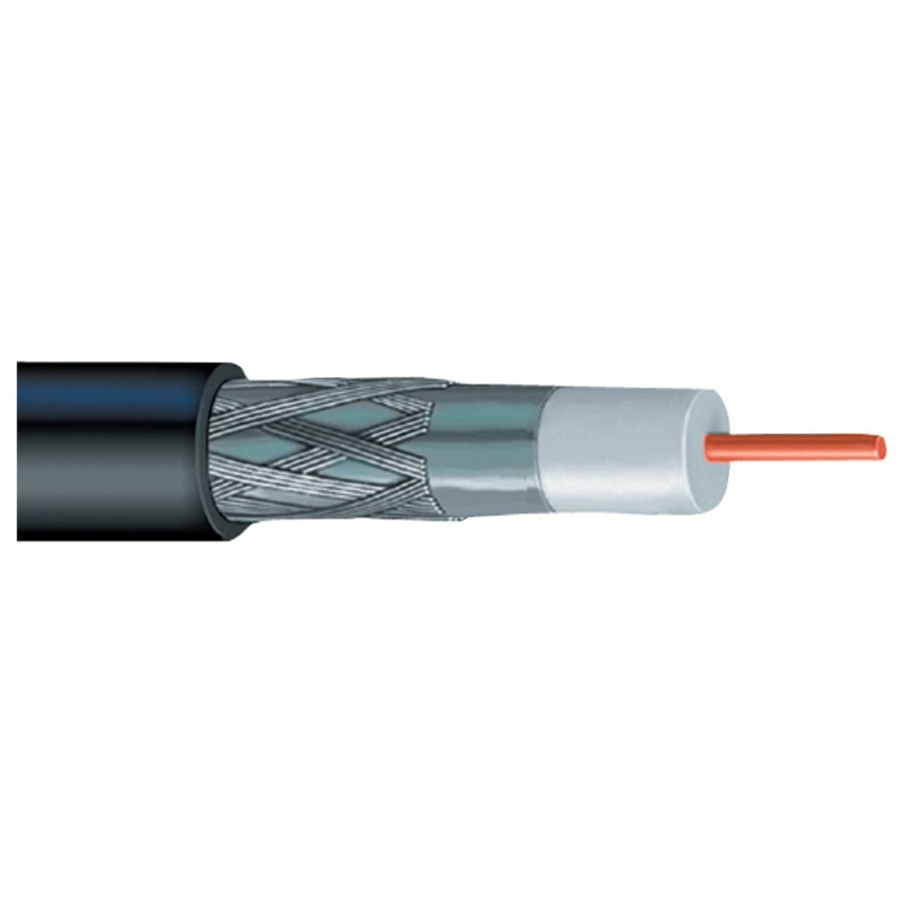 Vextra V621bb RG6 Solid Copper Coaxial Cable, 1,000ft (Black)