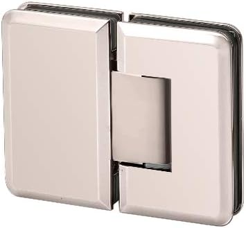 Brixwell H-P180GTG-CB Premier Series Glass to Glass Mount Shower Door Hinge 180 Degree Polished Chrome W/Brass Accents Pack of 2