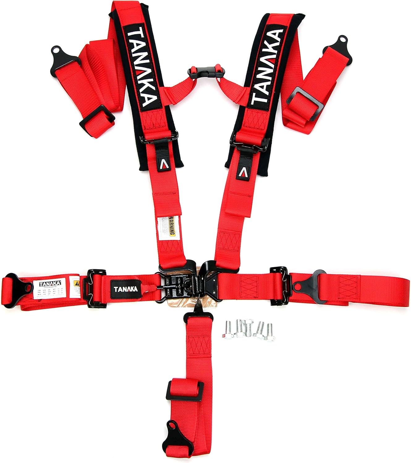 Tanaka Black Series Latch and Link Safety Harness Set with Ultra Comfort Heavy Duty Shoulder Pads (for one seat) (Black) (2