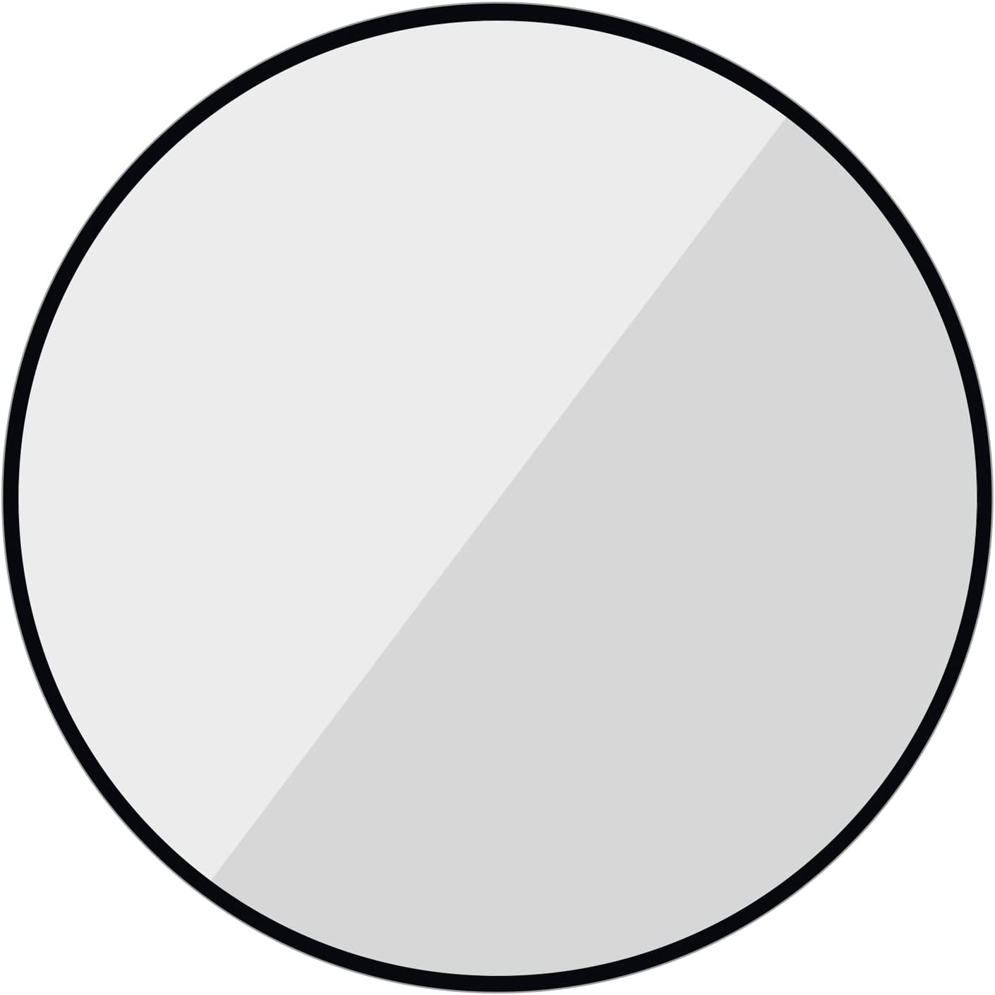 oruii Round Mirror, Black Round Mirror 24 inch, Round Wall Mirror, Round Bathroom Mirror, Circle Mirrors for Wall, Living Room, Bedroom, Vanity, Entryway, Hallway.