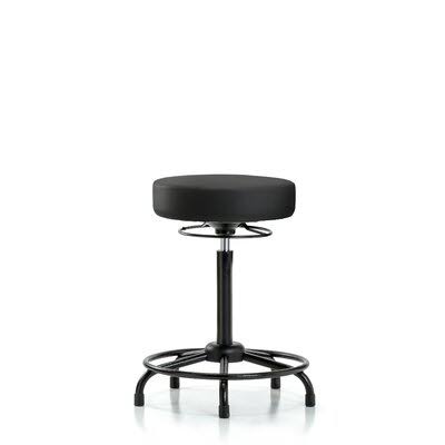 Symple Stuff Cassian Round Tube Base Height Adjustable Lab Stool, Black