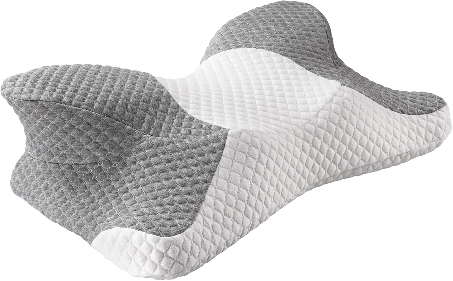 Myir JUN Cervical Pillow, Neck Pillow Memory Foam Pillow Orthopedic Pillow for Sleeping Cervical Pillow for Neck Pain Contour Pillow Back Stomach Side Sleeper Pillow with Removeable Pillowcase