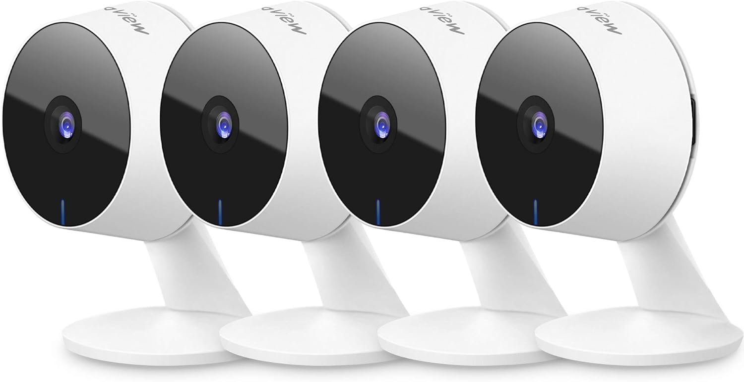 LaView Security Cameras 4pcs, Home Security Camera Indoor 1080P, Wi-Fi Cameras for Pet, Motion Detection, Two-Way Audio, Night Vision, Works with Alexa, iOS & Android & Web Access