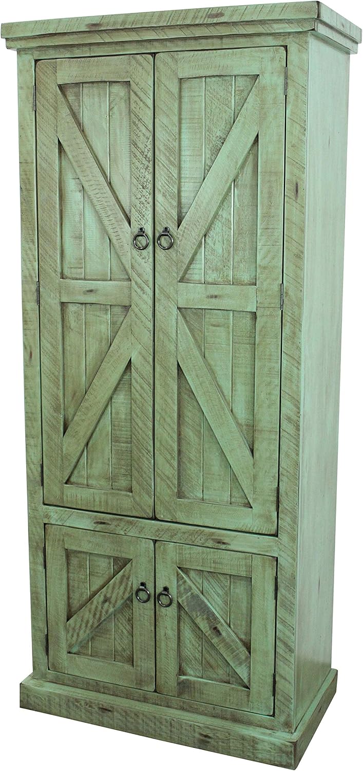 American Heartland Rustic Double Door Pantry, Rustic Antique Black