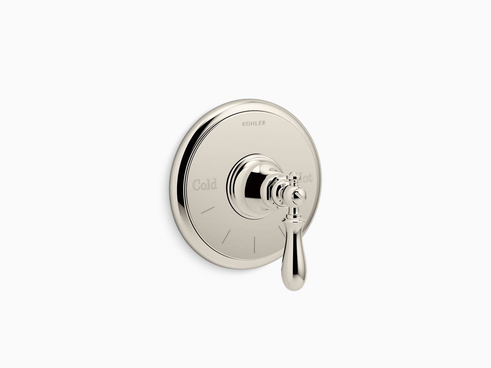 Kohler K-T72769-9M Artifacts Thermostatic Valve Trim with Swing Lever Handle Vibrant Polished Nickel