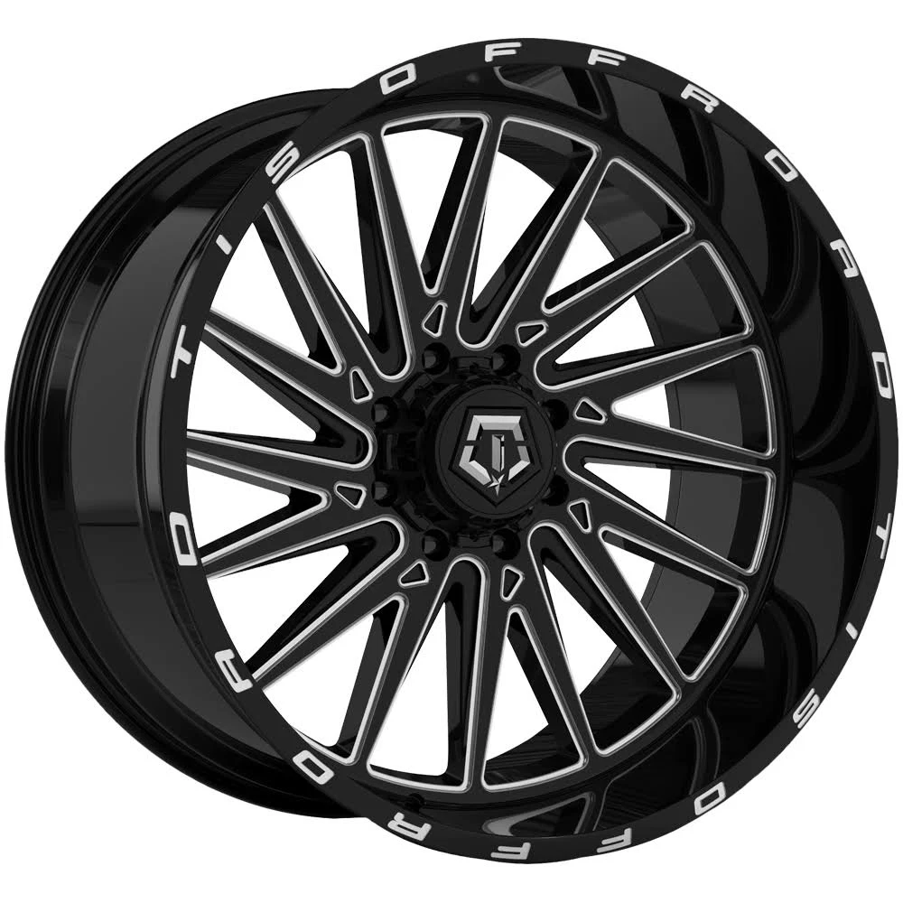 TIS 547BM 20x12 5x127 -44et Machined Gloss Black Wheel