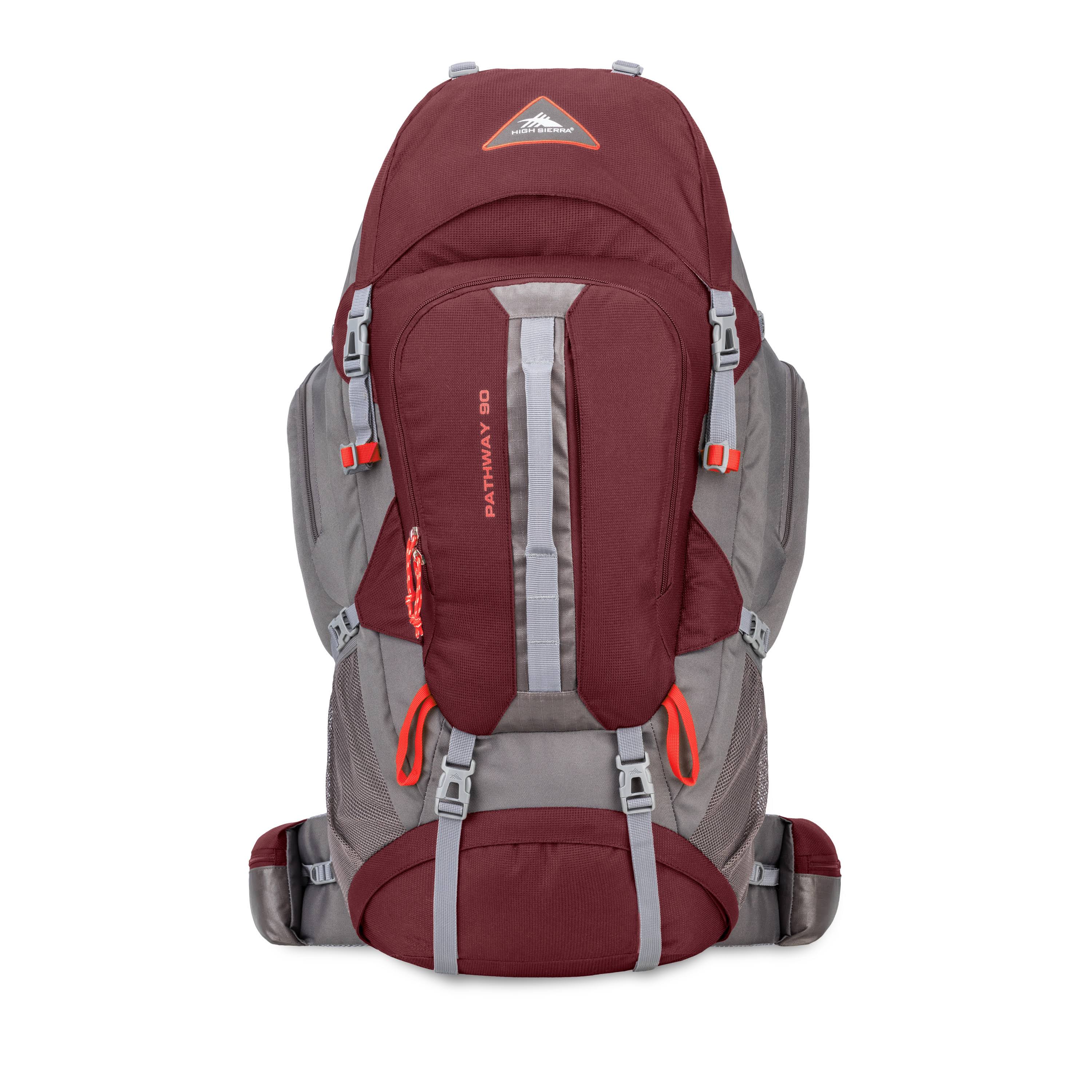 High Sierra Pathway 90L Hiking Pack Cranberry/Slate/Redrock