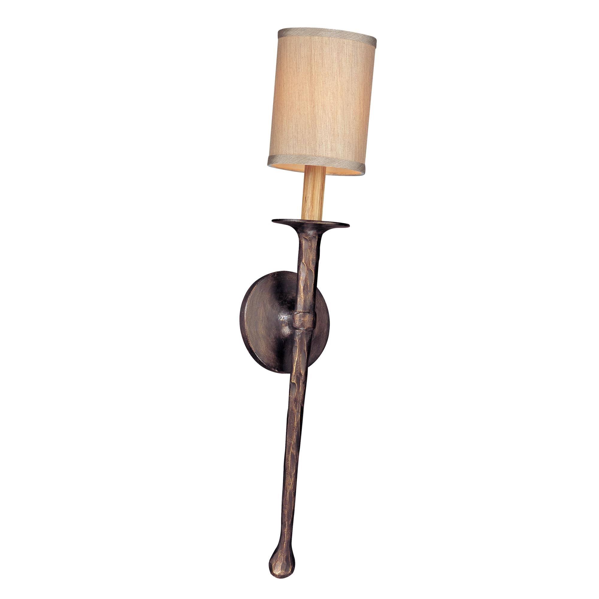 Troy Lighting B2901 Faulkner - One Light Medium Wall Mount Pompeii Bronze Finish with Hardback Linen Shade