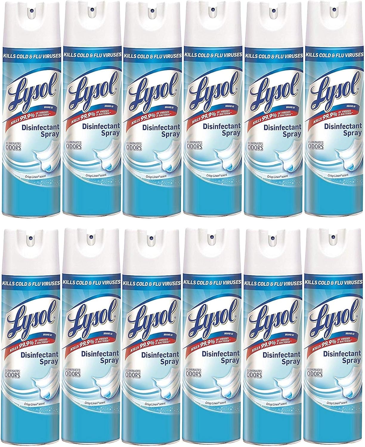 Lysol Disinfectant Spray, Crisp Linen, 228oz (12X19oz) Pack of 2