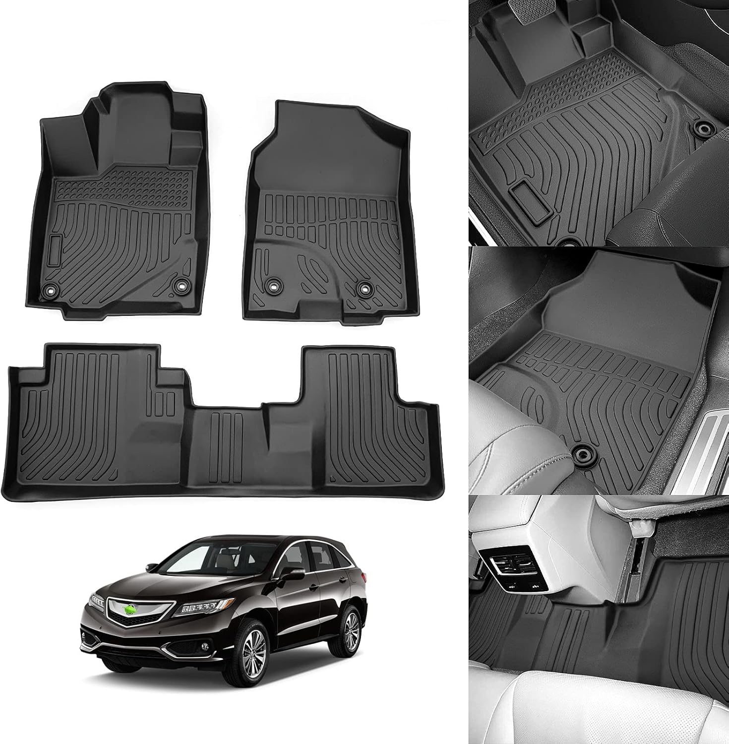 Cartist Compatible with Floor Mats 2013 2014 2015 2016 2017 2018 Acura RDX 8-Way Power Seats All Weather Floor Liner Carpet Protection 3D TPE Odorless