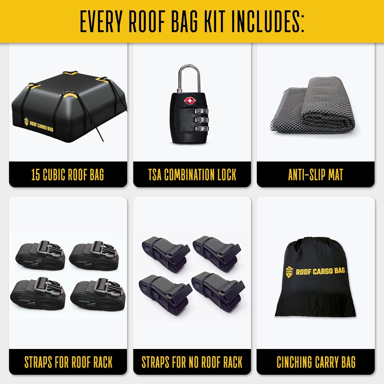 Roof Cargo Bag 15 or 20 Cubic for Cars with or Without Racks - Rooftop Cargo Bag - car Carriers Rooftop - roof top car Cargo Carrier - Rooftop Cargo Carrier for Top of Vehicle