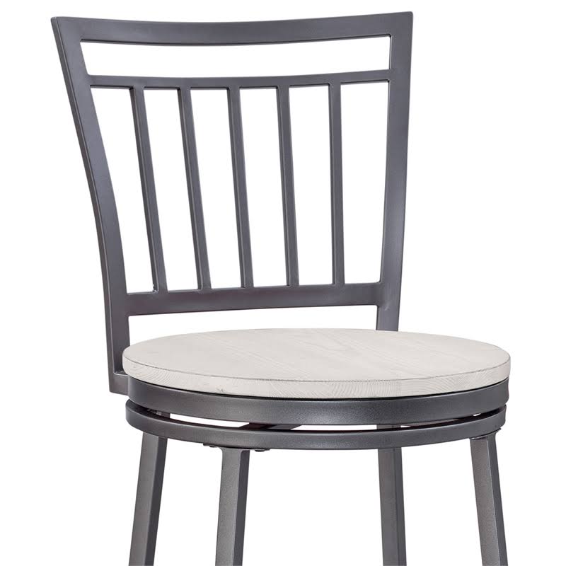 American Woodcrafters Jacey Gray Metal Swivel Bar Stool