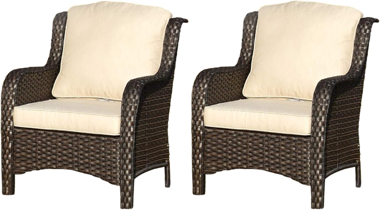 XIZZI Patio Furniture Sets Clearance,Outdoor Furniture,All Weather Wicker Patio Set with High Back Sofa(5PCS, Navy Blue)