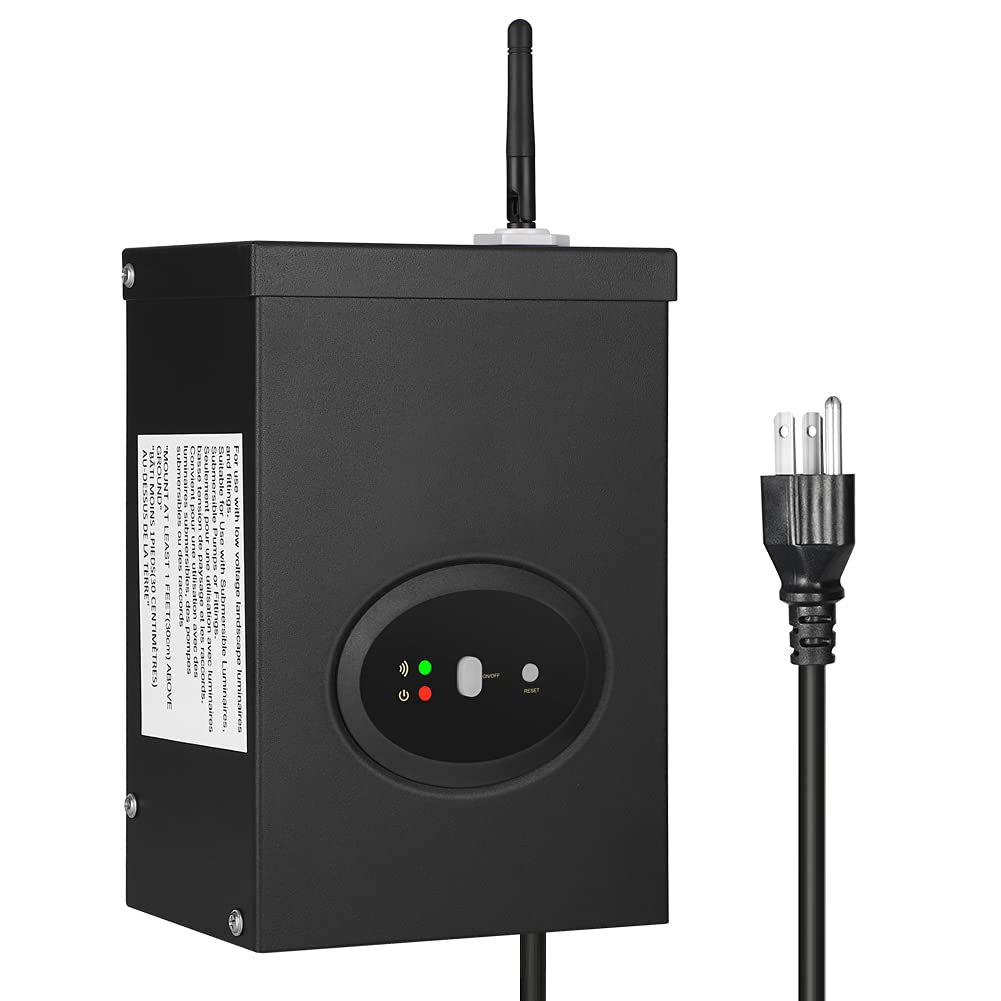 DEWENWILS 300W Smart Wi-Fi Low Voltage Transformer, Schedule & Timer, Compatible with Alexa and Google Home, 120V AC to 12V/14V AC, Weatherproof for Landscaping Light, Spotlight, Pathway Light