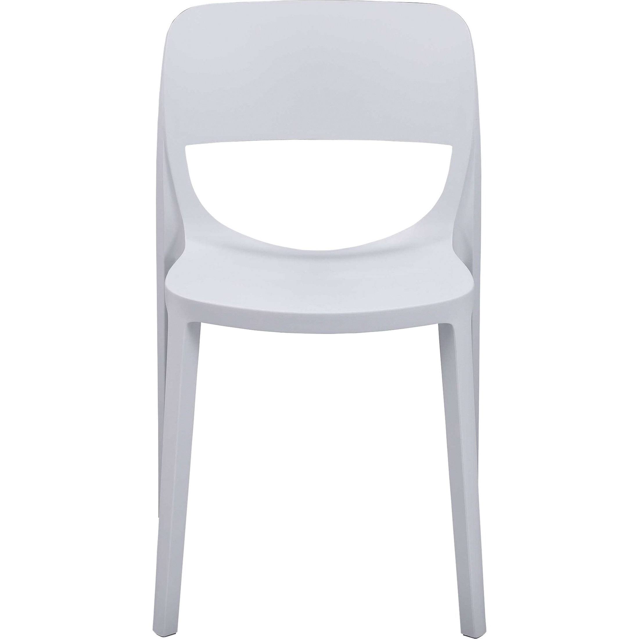 Lorell Indoor/Outdoor Hospitality Poly Stack Chair - White