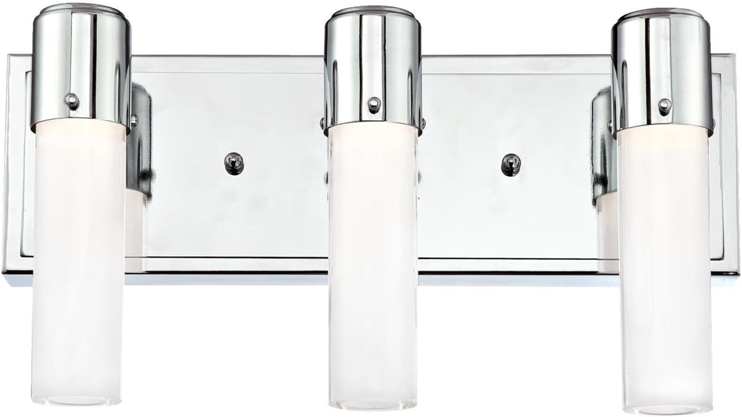 Westinghouse Lighting 6329500 Blake Three-Light LED Indoor Wall Fixture, Chrome Finish Cylinder, Glazed Ice Glass Pack of 2