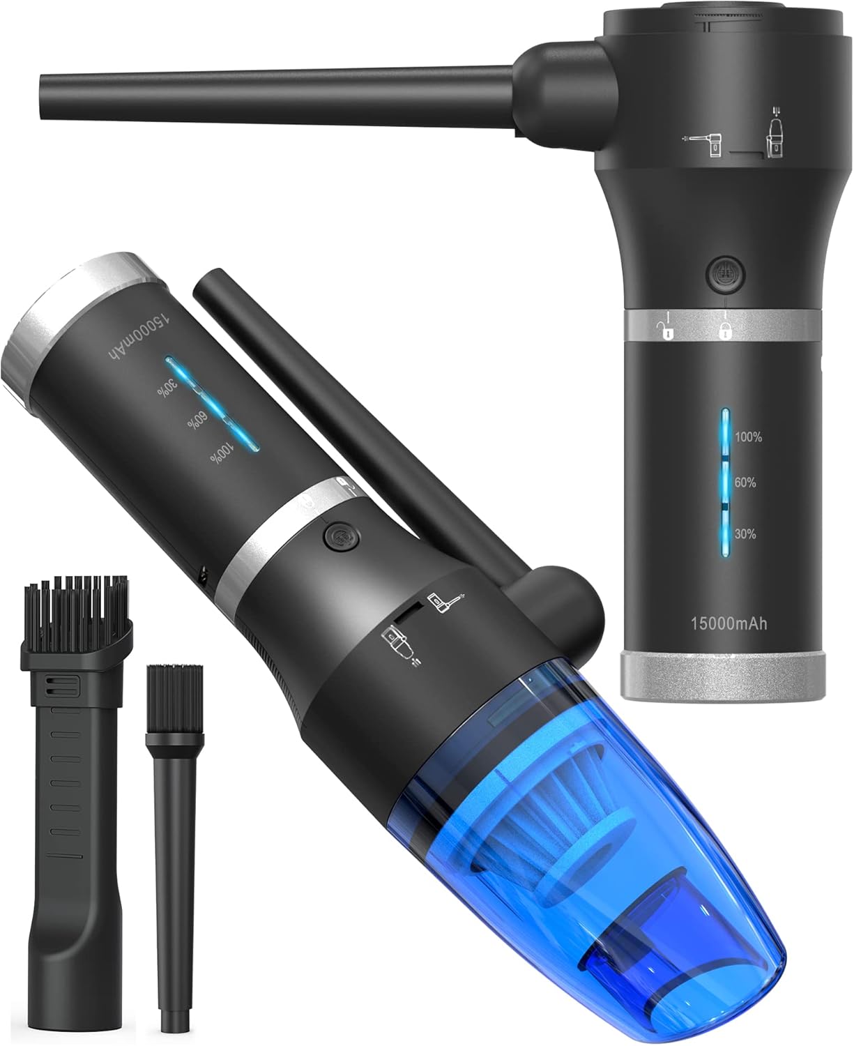 15000mAh Electric Air Duster & Vacuum, Multi-Use Cordless Air Duster for Computer/Keyboard, Powerful 77000RPM & 11Kpa, 10W Type C Fast Charging, Detachable Battery, Perfect Substitute for Air Cans