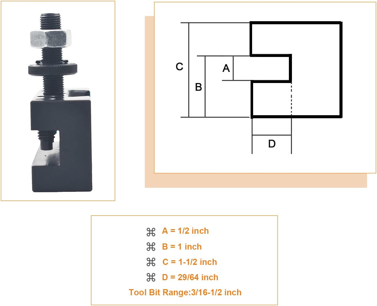 New AXA 4Pcs #1 Quick Change 250-101 Tool Post Turning Facing Holder 6-12
