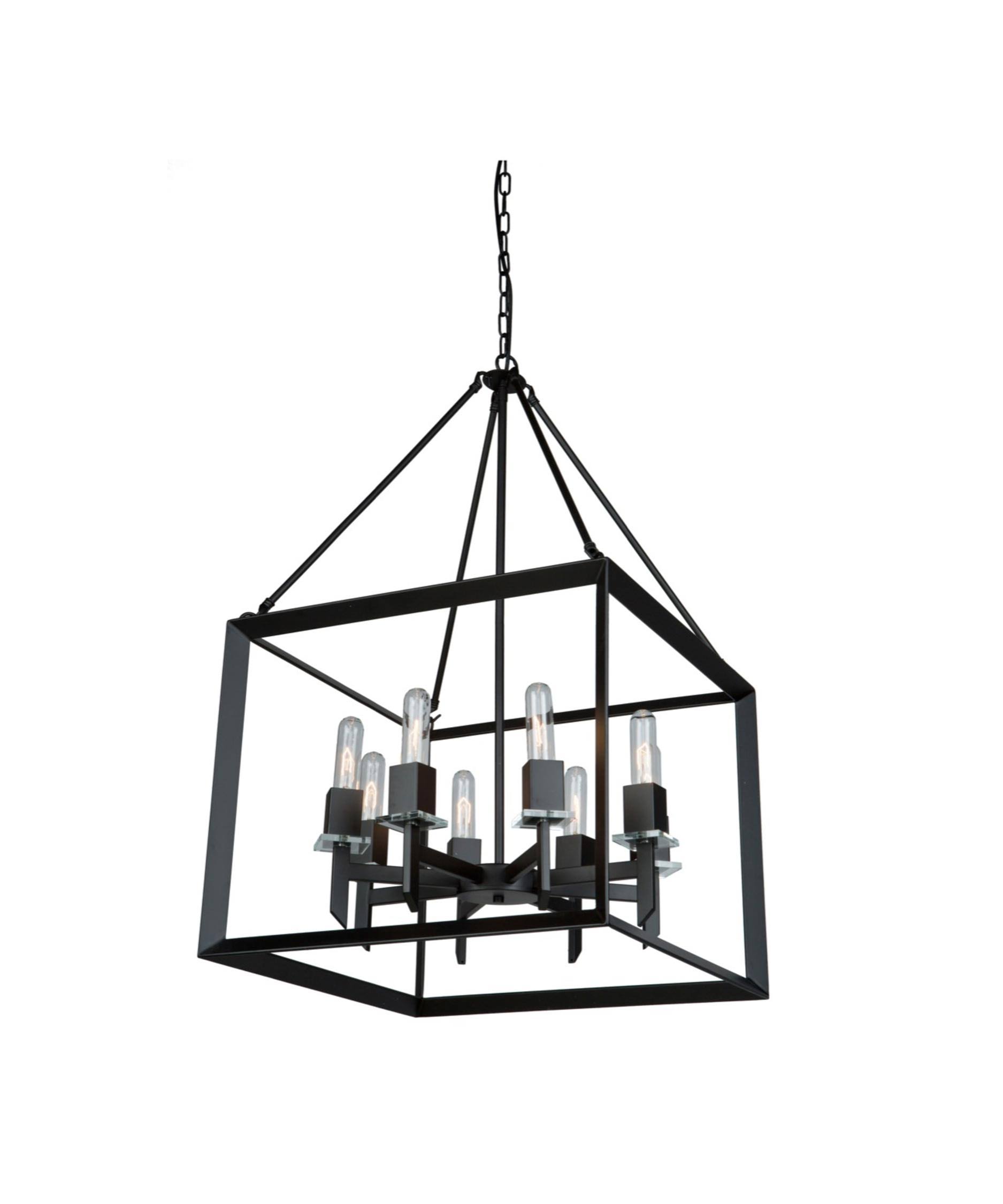 Artcraft AC10069 Vineyard 8 Light Matte Black Chandelier
