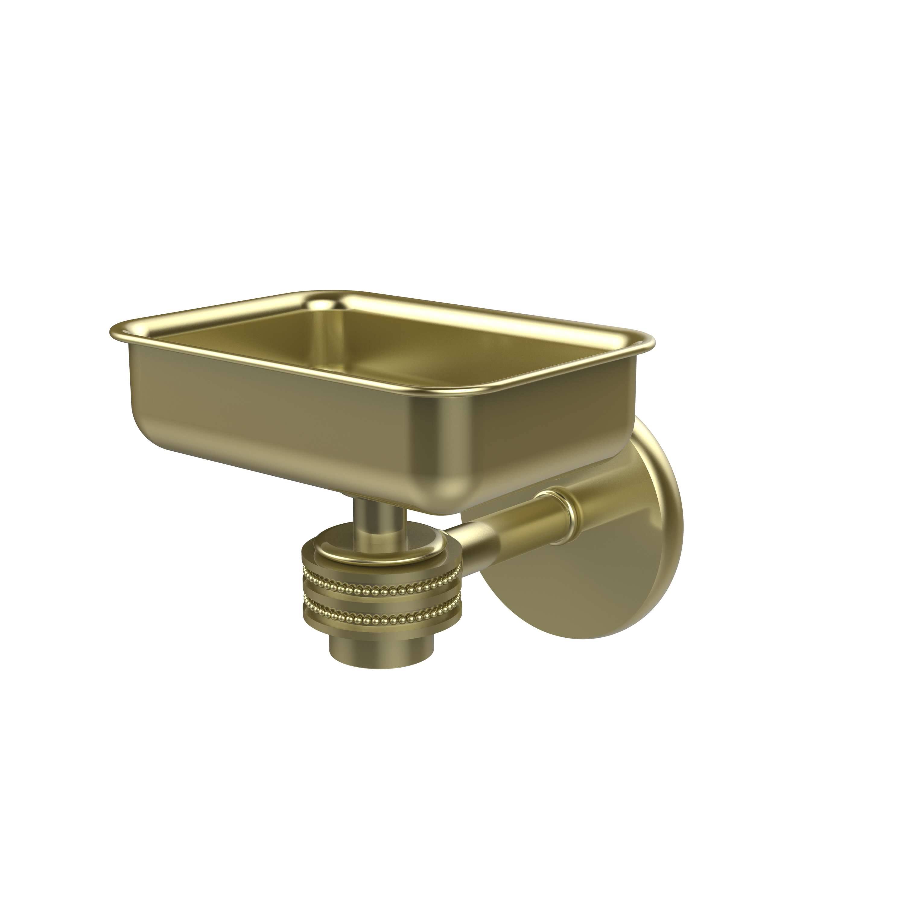 Allied Brass Satellite Orbit One Wall Mounted Soap Dish with Dotted Accents - Satin Brass