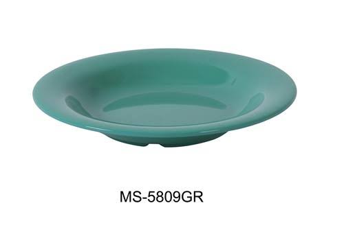 Yanco MS-5809GR Mile Stone Pasta Bowl, 13 oz. Melamine Green, Pack of 24