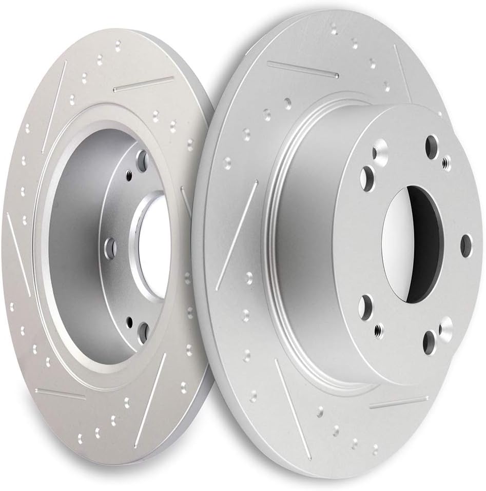 SCITOO 2pcs Rear Slotted Brake Rotors Brakes Kit fit for 2004-2008 for Acura TSX,2003-2007 for Honda for Accord