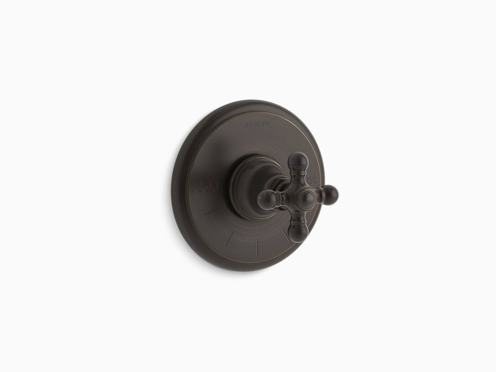 Kohler T72769-3-2BZ Artifacts Thermostatic Valve Trim with Cross Handle - Oil-Rubbed Bronze