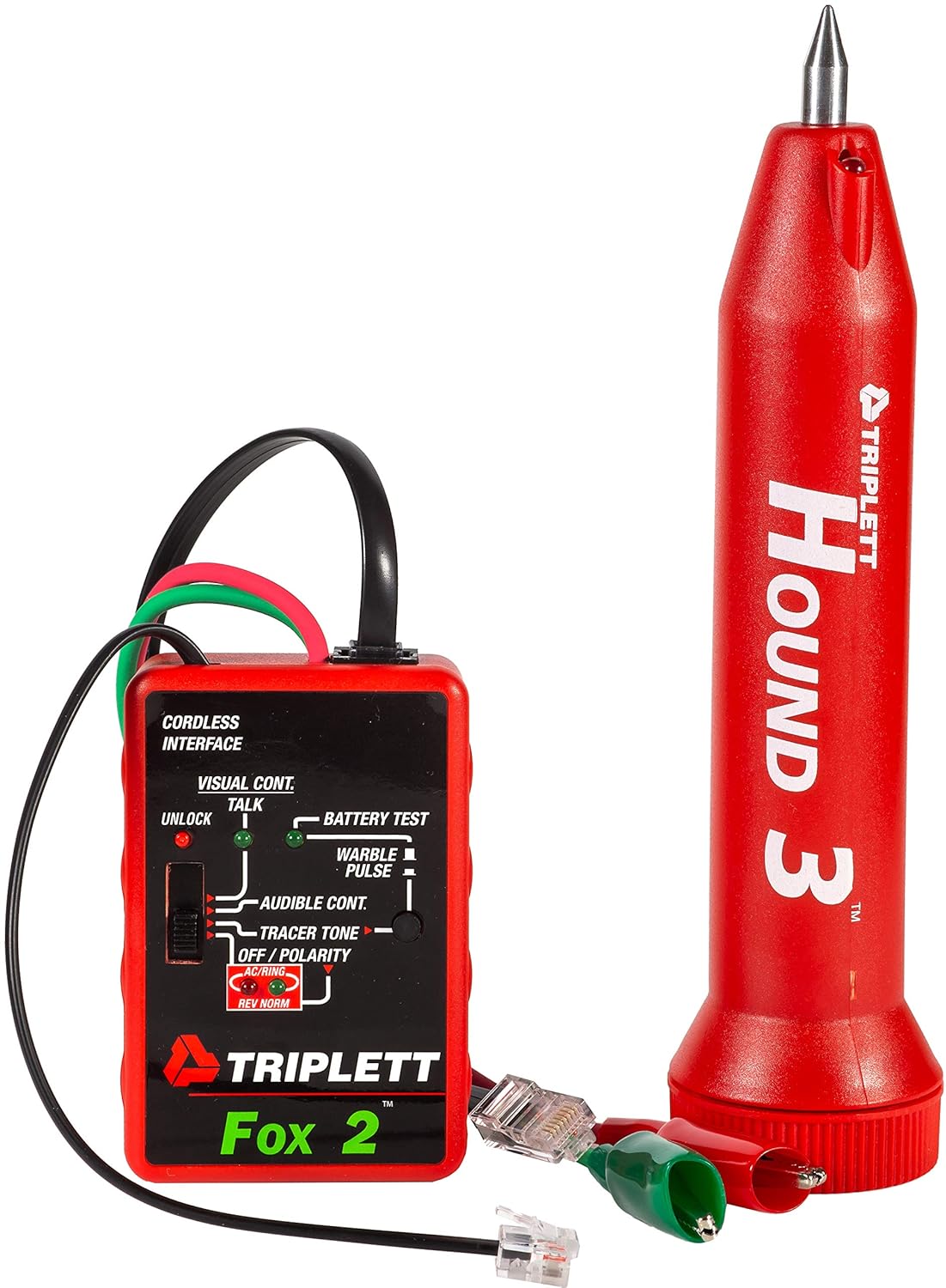 Triplett Fox & Hound Premium Tone and Probe Wire Tracing Kit Generates Multiple Tones with Adjustable Sensitivity for Electrical Wire, LAN Cable, Telephone, and More (3399)
