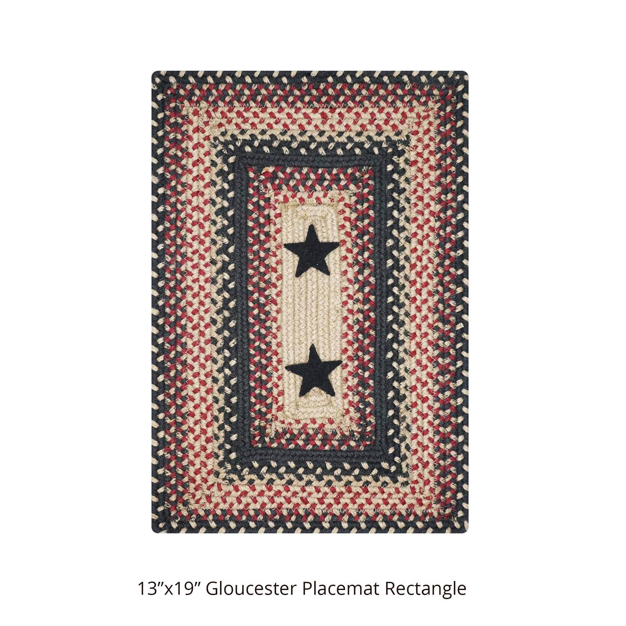 Homespice Decor - 13 x 19x22 Placemat Oval Primitive Star -Gloucester Jute Braided Accessories