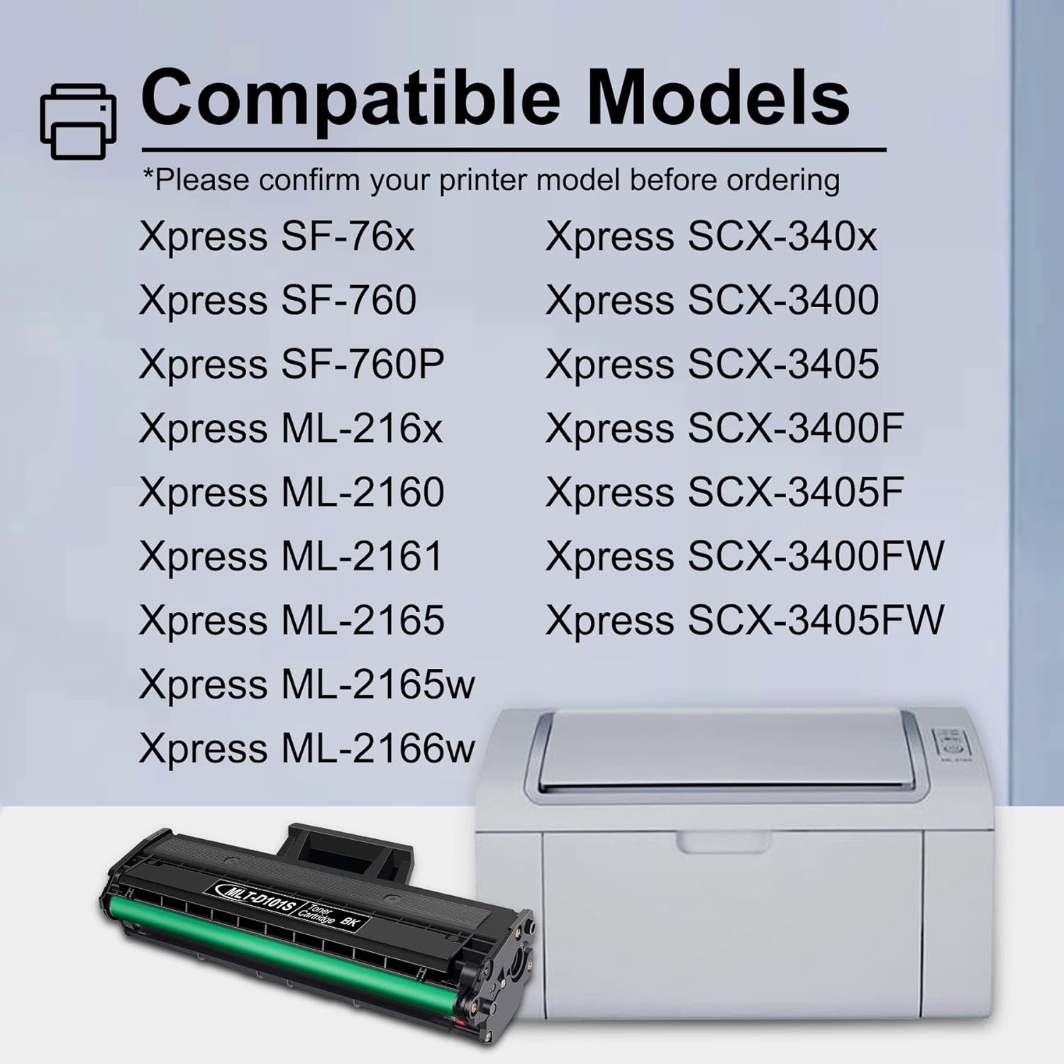 2 Pack Black D101S Compatible MLT-D101S (SU700A) Toner Cartridge Replacement for Xpress SCX-340x SCX-3405F SCX-3405FW SF-760 ML-2161 ML-2165w Printer Toner Cartridge - by TECHNETIUMINK Pack of 2