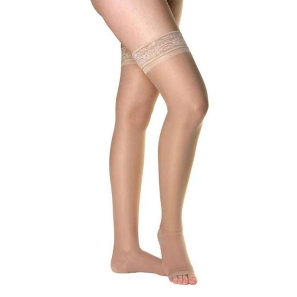 Venosan LEGLINE Open Toe Thigh Highs w/Lace Band - 20-30 mmHg Nude Small VL327NU