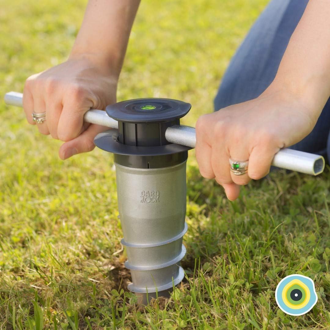 GARD & ROCK Aluminum Anchoring Base, Flush with The Ground - for Screwing or Concrete Sealing on Any Surface - Quick Fixation System - Lay Out Your Space in a Flash! Poles and Umbrellas Not Included!