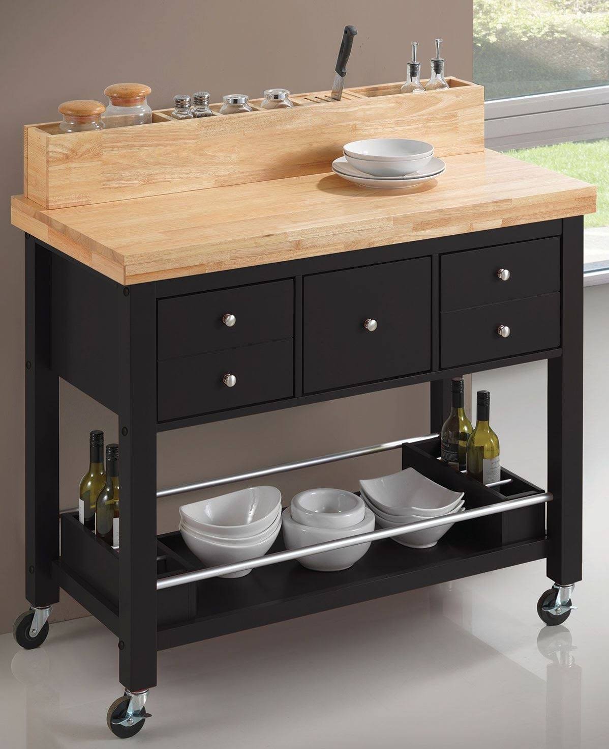 Coaster Kitchen Cart - Natural and Black 102668