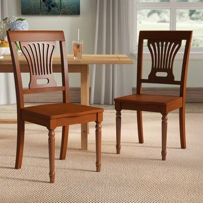 Denisha Solid Wood Slat Back Side Chair Alcott Hill Color: Saddle Brown