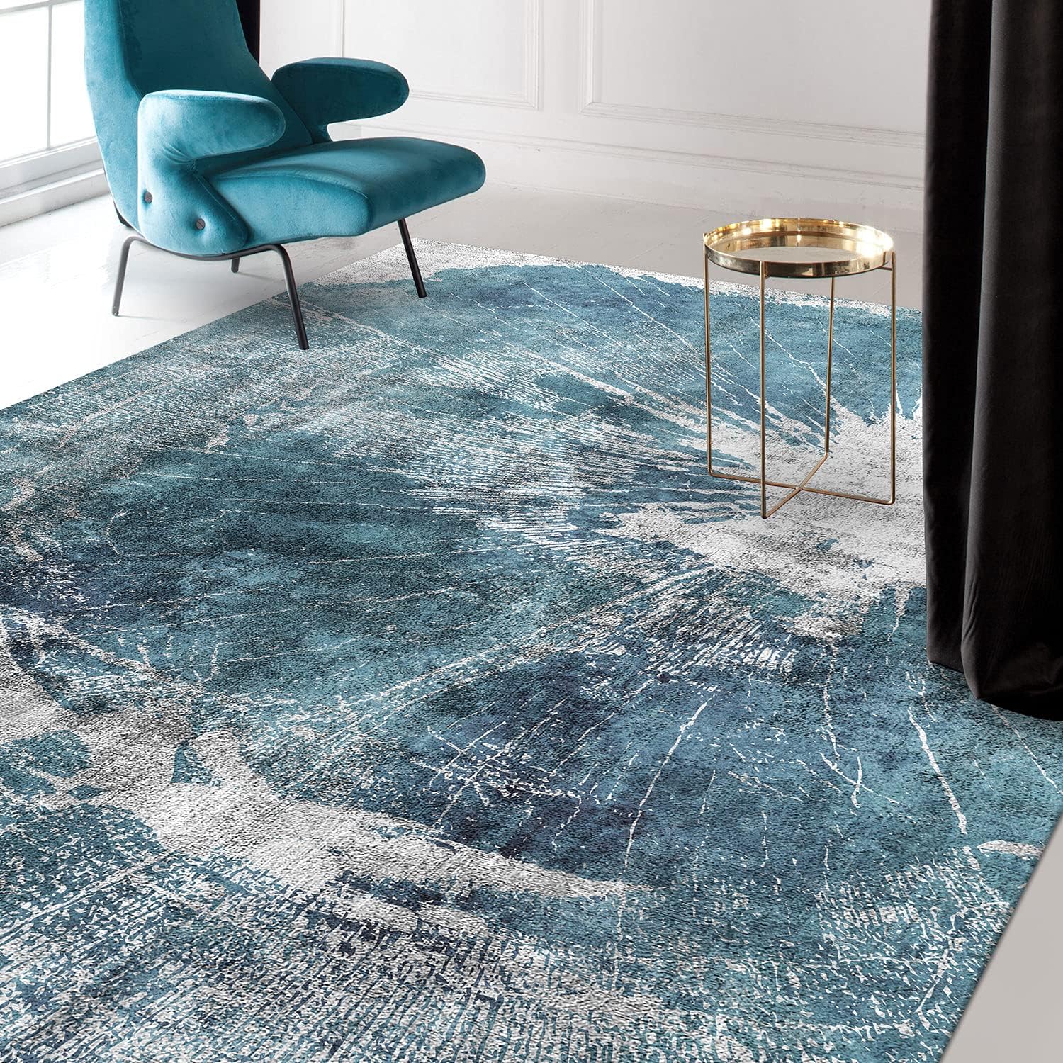 Pajata Abstract Geometric Area Rug for Indoor Floor, Sofa, Chair, Bedroom, Living Room, Rectangle (7'6